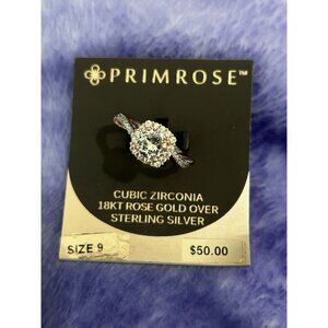 Primrose Cubic Zirconia 18KT Rose Gold Over Sterling Silver Size 9
